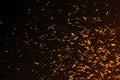 Vector realistic isolated fire effect for decoration and covering on the transparent background. Concept of sparkles, flame and li